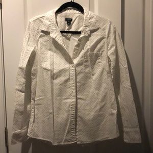 J crew polka dot button down